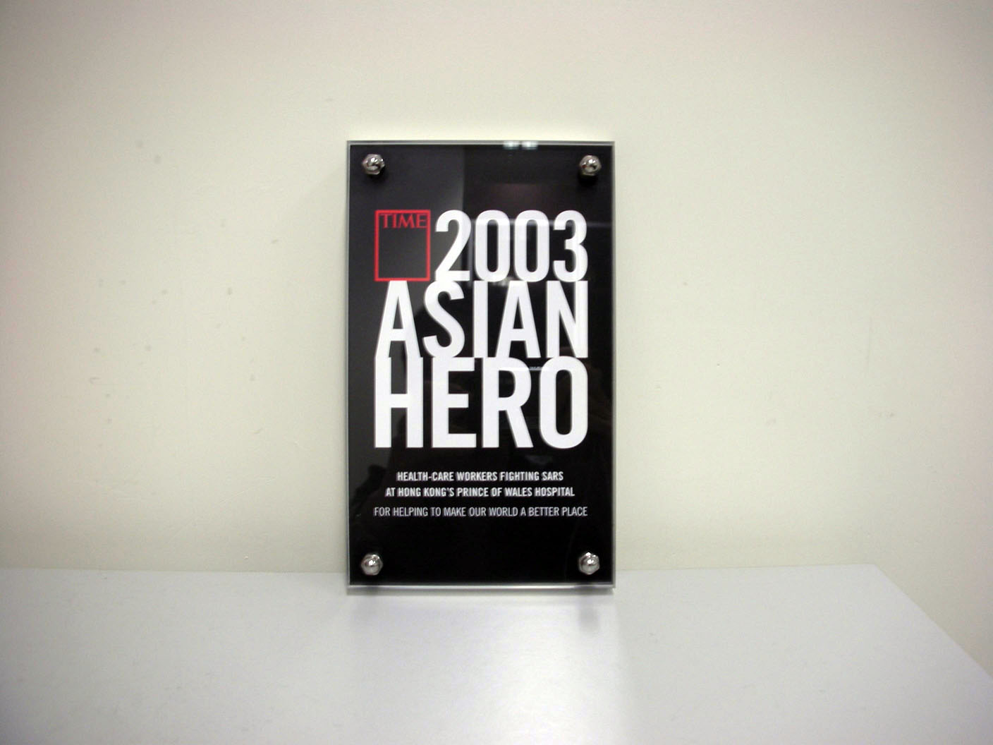'Asian Hero' Award from the <em>Time</em> magazine (2003)