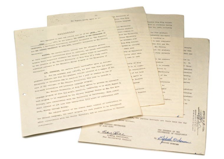The agreement with the University of California (1965)